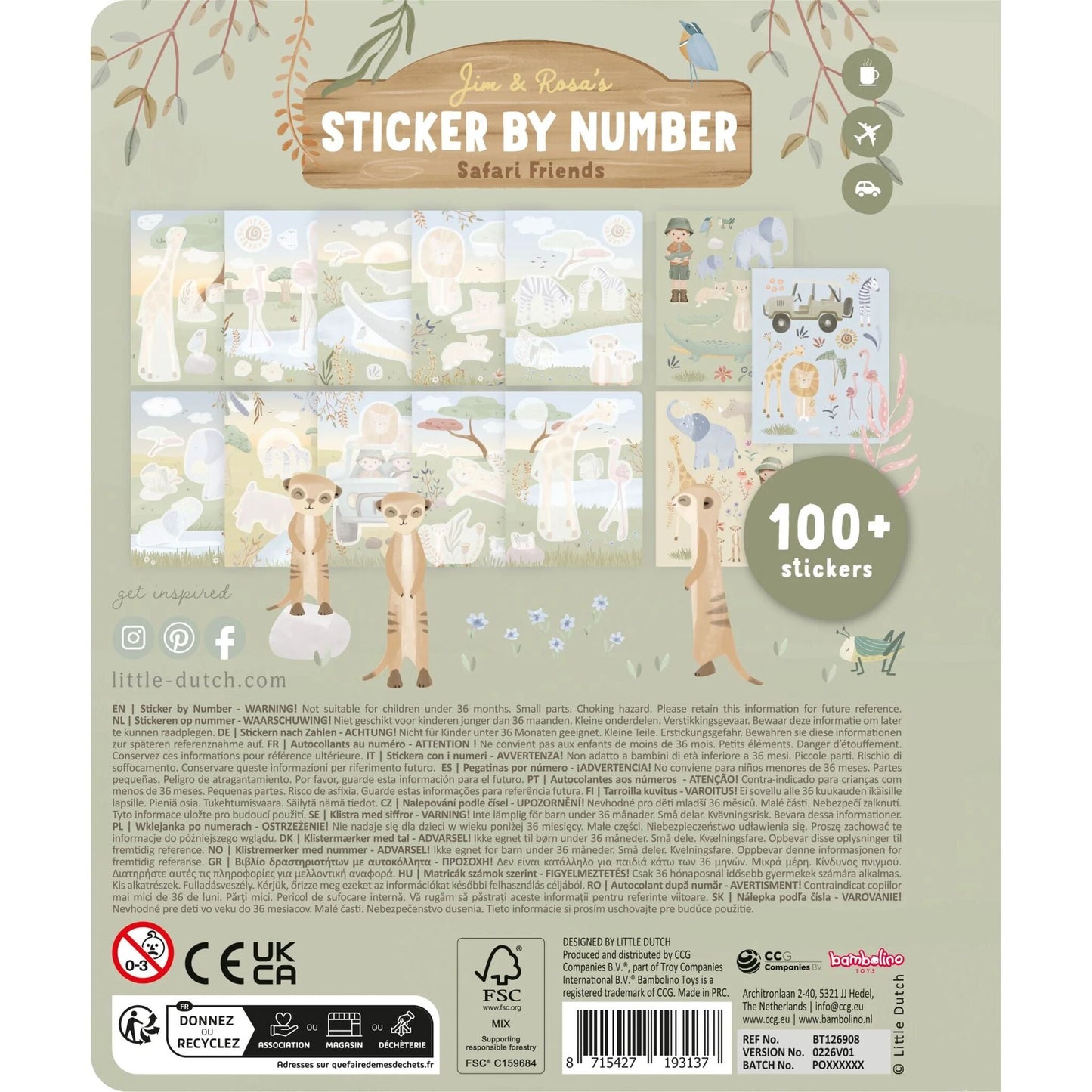 Sticker book by numbers - Rosa
