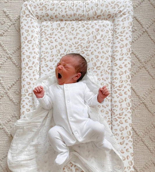 Mabel & Fox - Baby Changing Mat  - Beige Leopard